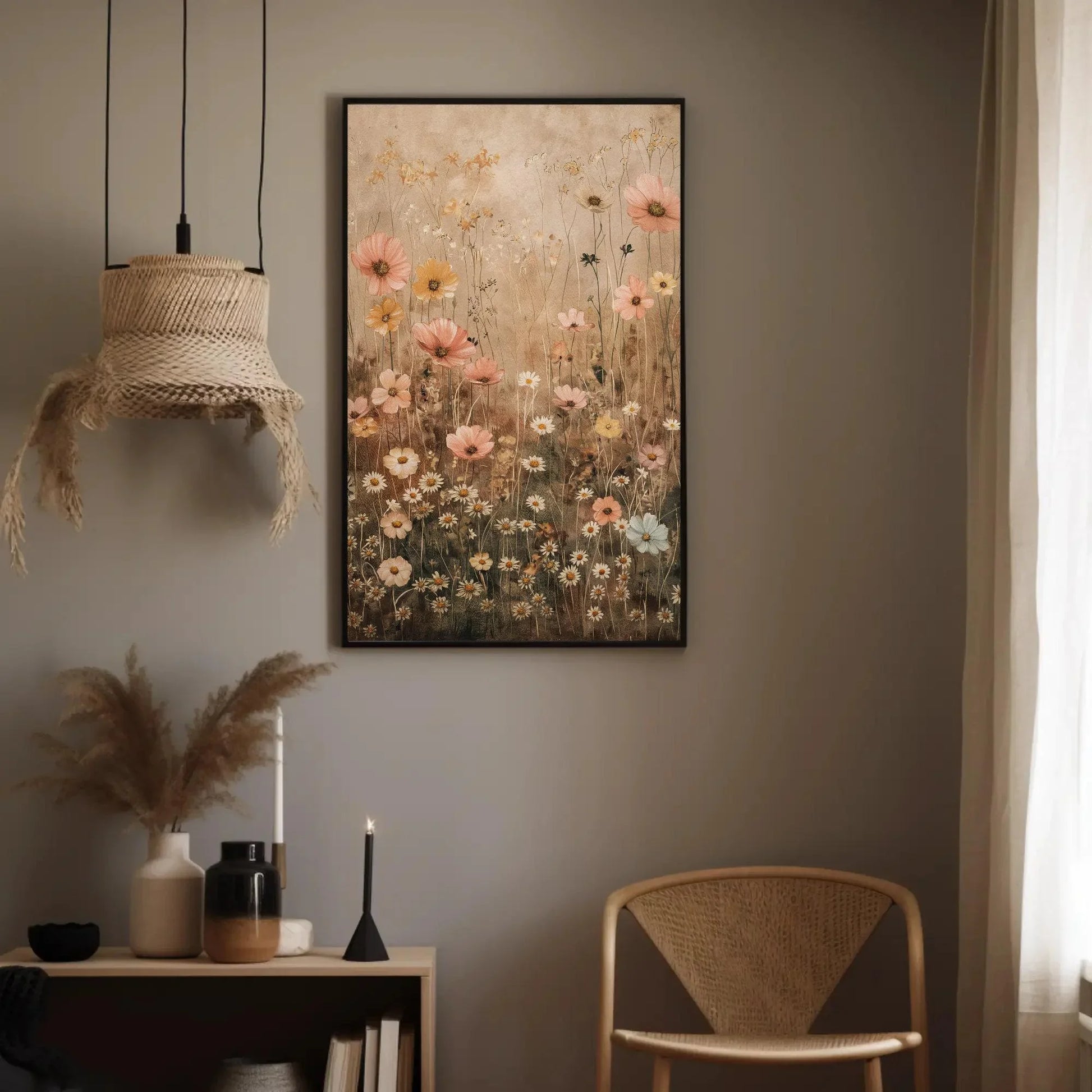 Wildflowers Pastels Canvas Print, Botanical Wall Art, Elegant Floral Decor for Nature Lovers, Premium Canvas Print for Serene Home Ambiance Wall Art – Canvas Print