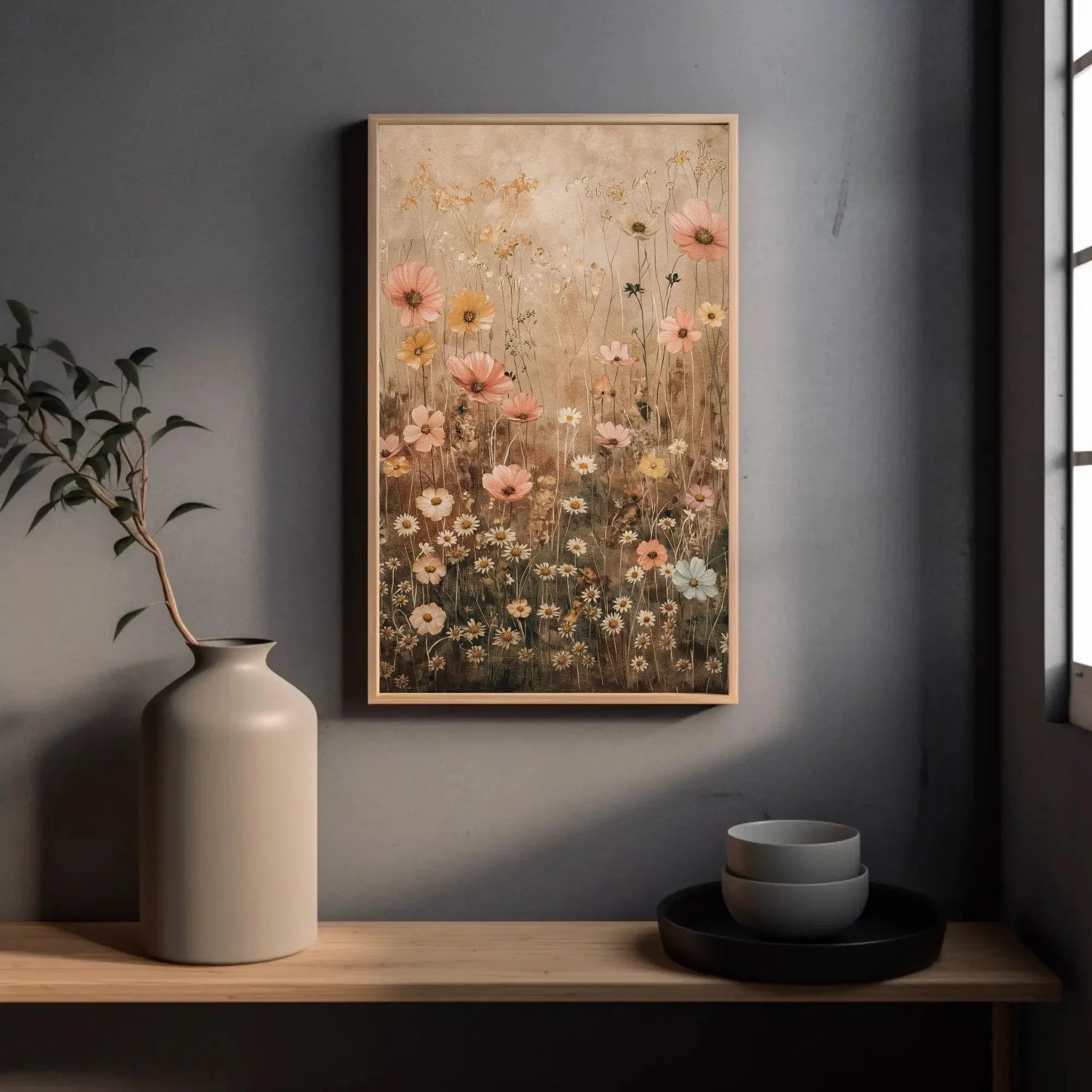 Wildflowers Pastels Canvas Print, Botanical Wall Art, Elegant Floral Decor for Nature Lovers, Premium Canvas Print for Serene Home Ambiance Wall Art – Canvas Print