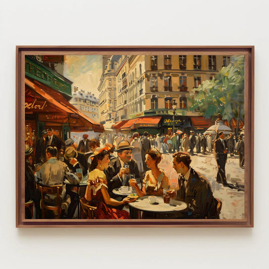 Cafe of Paris Print, Paris Framed Canvas Wall Art, Paris Painting, Street of Paris, France Wall Art, European Wall Decor, Ready To Hang Wall Art – Canvas Print