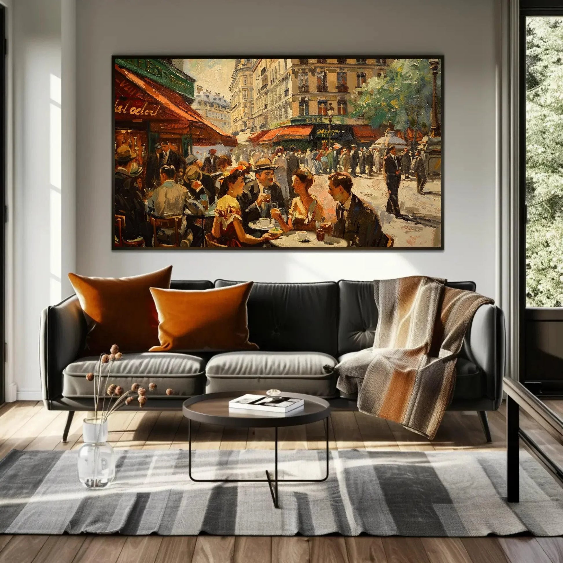 Cafe of Paris Print, Paris Framed Canvas Wall Art, Paris Painting, Street of Paris, France Wall Art, European Wall Decor, Ready To Hang Wall Art – Canvas Print