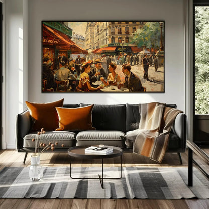 Cafe of Paris Print, Paris Framed Canvas Wall Art, Paris Painting, Street of Paris, France Wall Art, European Wall Decor, Ready To Hang Wall Art – Canvas Print