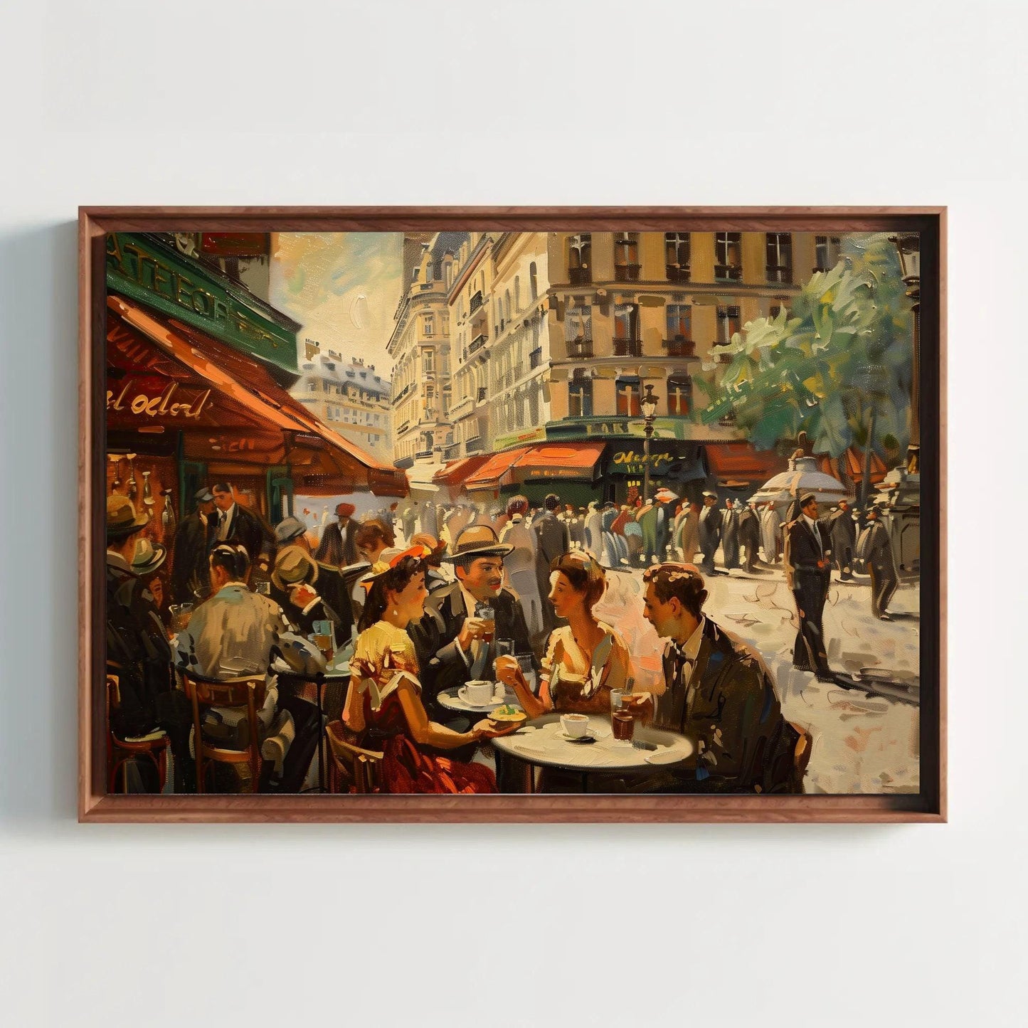 Cafe of Paris Print, Paris Framed Canvas Wall Art, Paris Painting, Street of Paris, France Wall Art, European Wall Decor, Ready To Hang Wall Art – Canvas Print