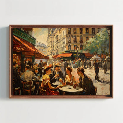 Cafe of Paris Print, Paris Framed Canvas Wall Art, Paris Painting, Street of Paris, France Wall Art, European Wall Decor, Ready To Hang Wall Art – Canvas Print