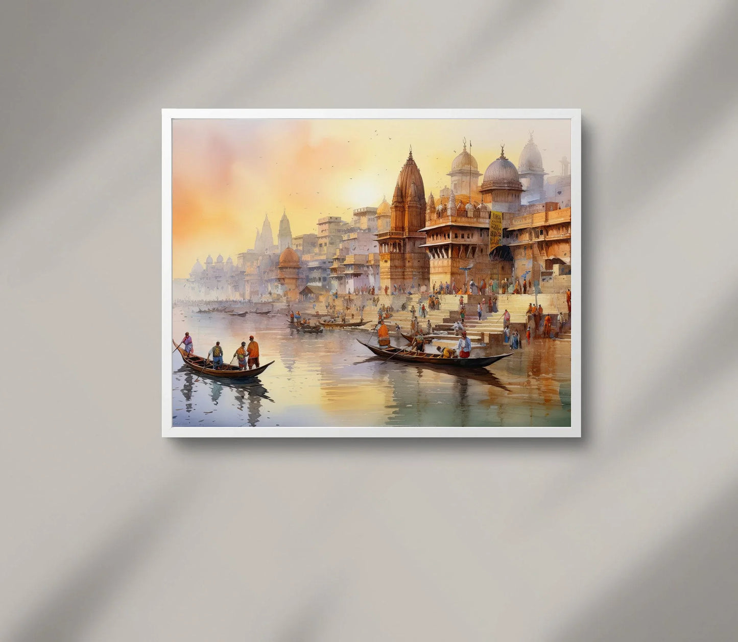 India Watercolor Painting, Modern Indian Wall Art Decor, Colorful Art Print, Indian Landscape Art, India Decor, Home Decor, Canvas Wall Art Wall Art – Canvas Print