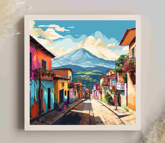 Guatemala Art Painting | Guatemalan Town | Guatemala Wall Art | Guatemalan Decor Prints | Guatemala Home Decor | Guatemala Canvas Prints Wall Art – Canvas Print