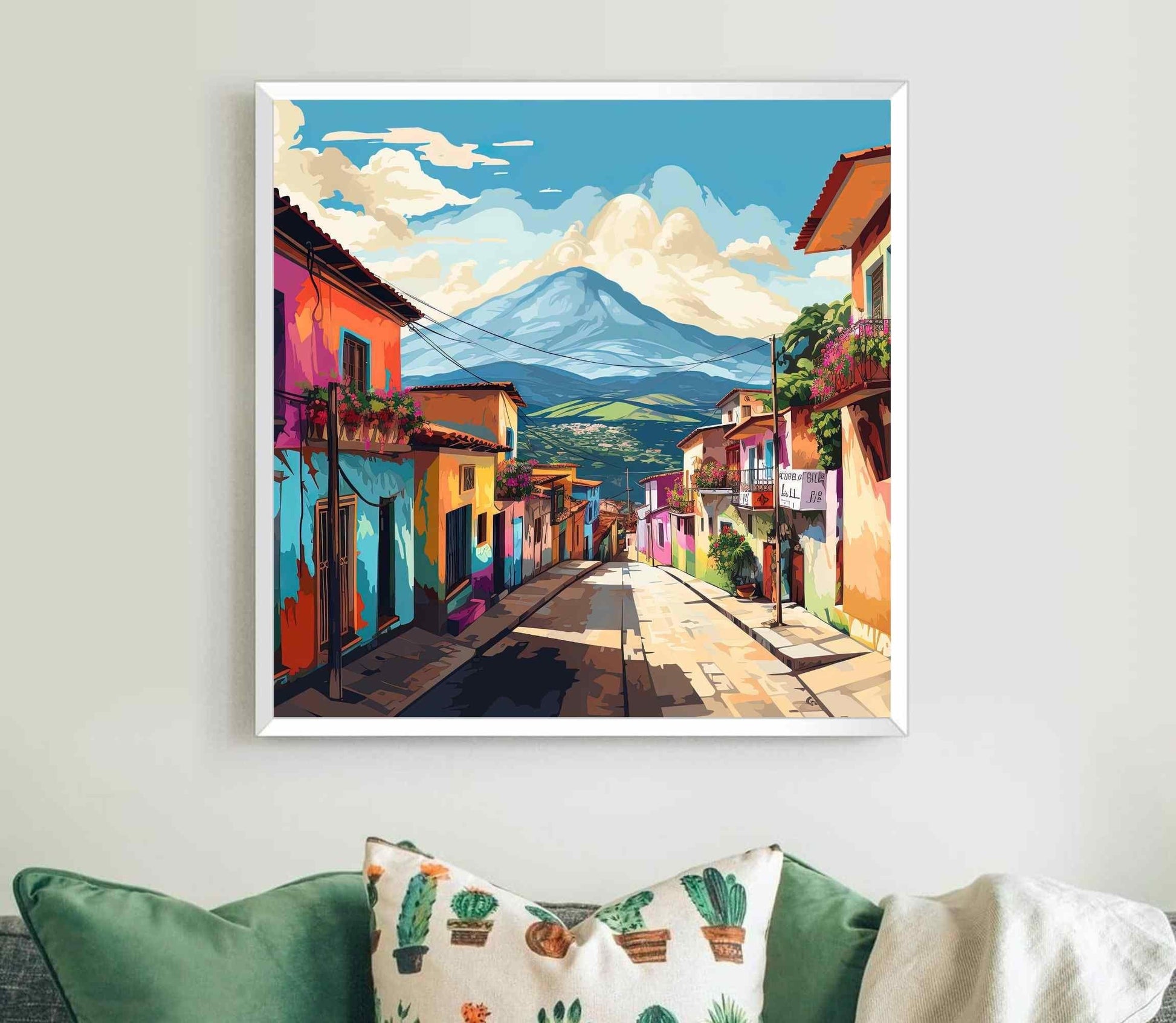 Guatemala Art Painting | Guatemalan Town | Guatemala Wall Art | Guatemalan Decor Prints | Guatemala Home Decor | Guatemala Canvas Prints Wall Art – Canvas Print