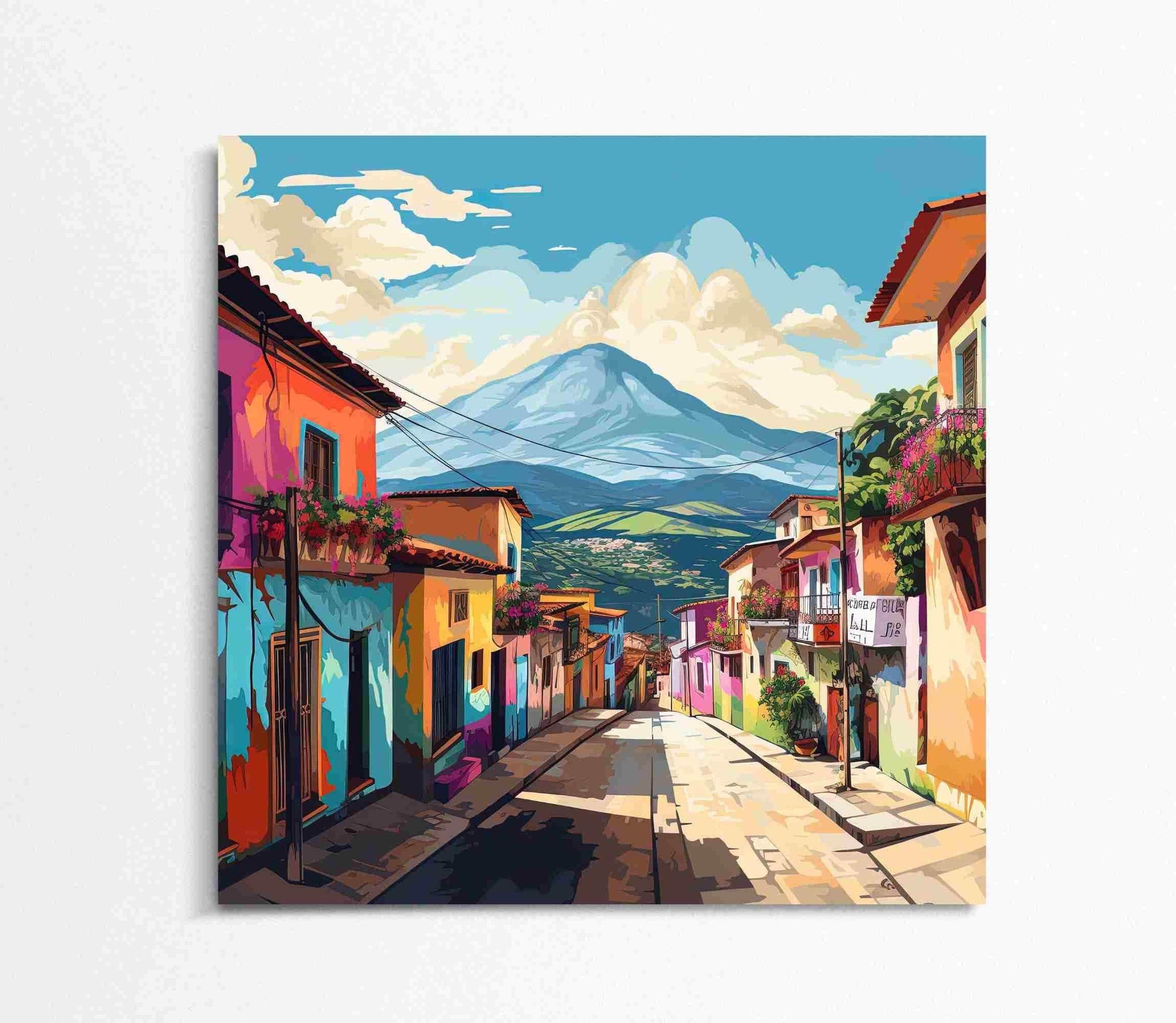 Guatemala Art Painting | Guatemalan Town | Guatemala Wall Art | Guatemalan Decor Prints | Guatemala Home Decor | Guatemala Canvas Prints Wall Art – Canvas Print