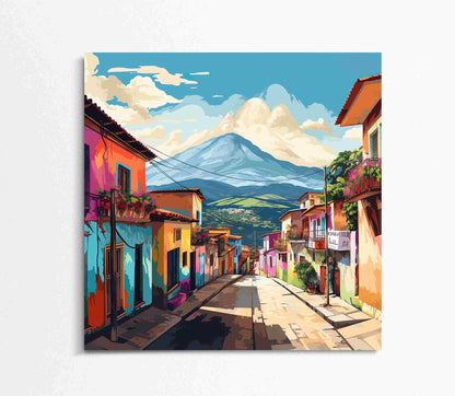 Guatemala Art Painting | Guatemalan Town | Guatemala Wall Art | Guatemalan Decor Prints | Guatemala Home Decor | Guatemala Canvas Prints Wall Art – Canvas Print