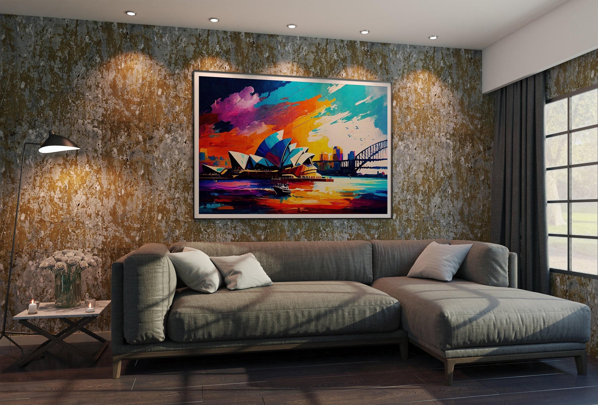 Sydney Print, Sydney Skyline, Oil Painting Canvas Wall Art, Sydney travel print, Sydney painting, Opera House Poster, Sydney Wall Art Wall Art – Canvas Print