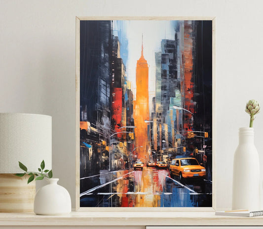 New York Wall Art New York Canvas and Poster Print New York Art New York City Poster Print New York Oil Painting Wall Decor Wall Art – Canvas Print