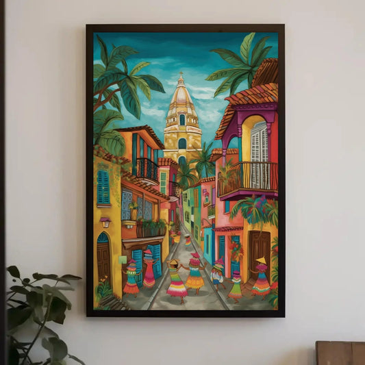 Cartagena Travel Print | Colombia Canvas Art | Caribbean Wall Decor| Colombian Art | Colombia Gift | Colombia Home Decor - Wall Art Wall Art – Canvas Print