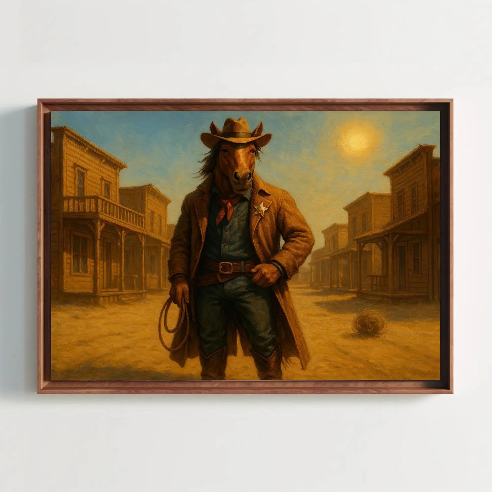 Horse Cowboy Western Canvas Print | Rustic Wild West Wall Art Decor | Farmhouse Ranch Animal Art | Unique Country Giclée Wall Art – Canvas Print