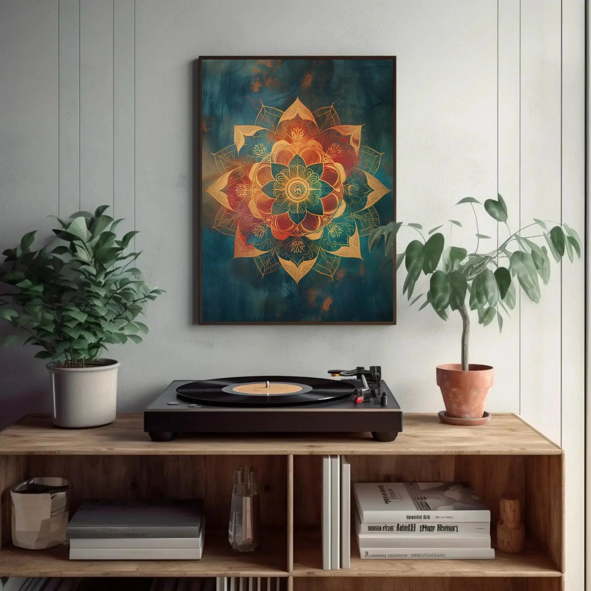 Colorful Mandala Wall Art - Extra Large Canvas - Yoga Spiritual Meditation Decor - Indian Painting - Ready To Hang Wall Art – Canvas Print