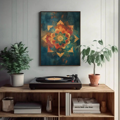 Colorful Mandala Wall Art - Extra Large Canvas - Yoga Spiritual Meditation Decor - Indian Painting - Ready To Hang Wall Art – Canvas Print