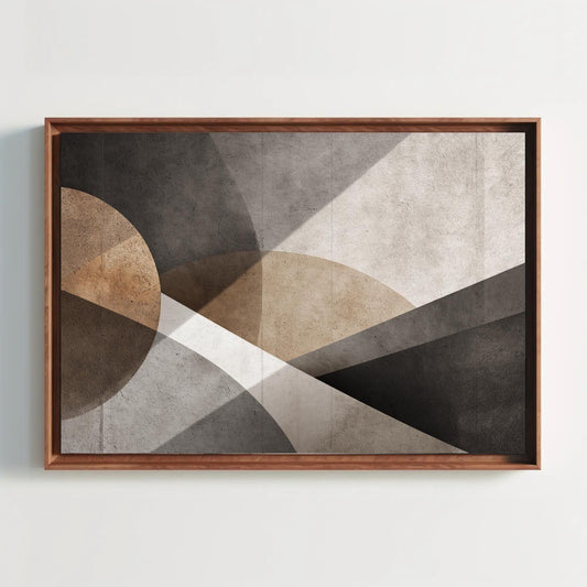 Geometric Abstract Art | Concrete Wall Decor Canvas | Brutalist Style Print | Modern Industrial Art for Office or Minimalist Home Wall Art – Canvas Print