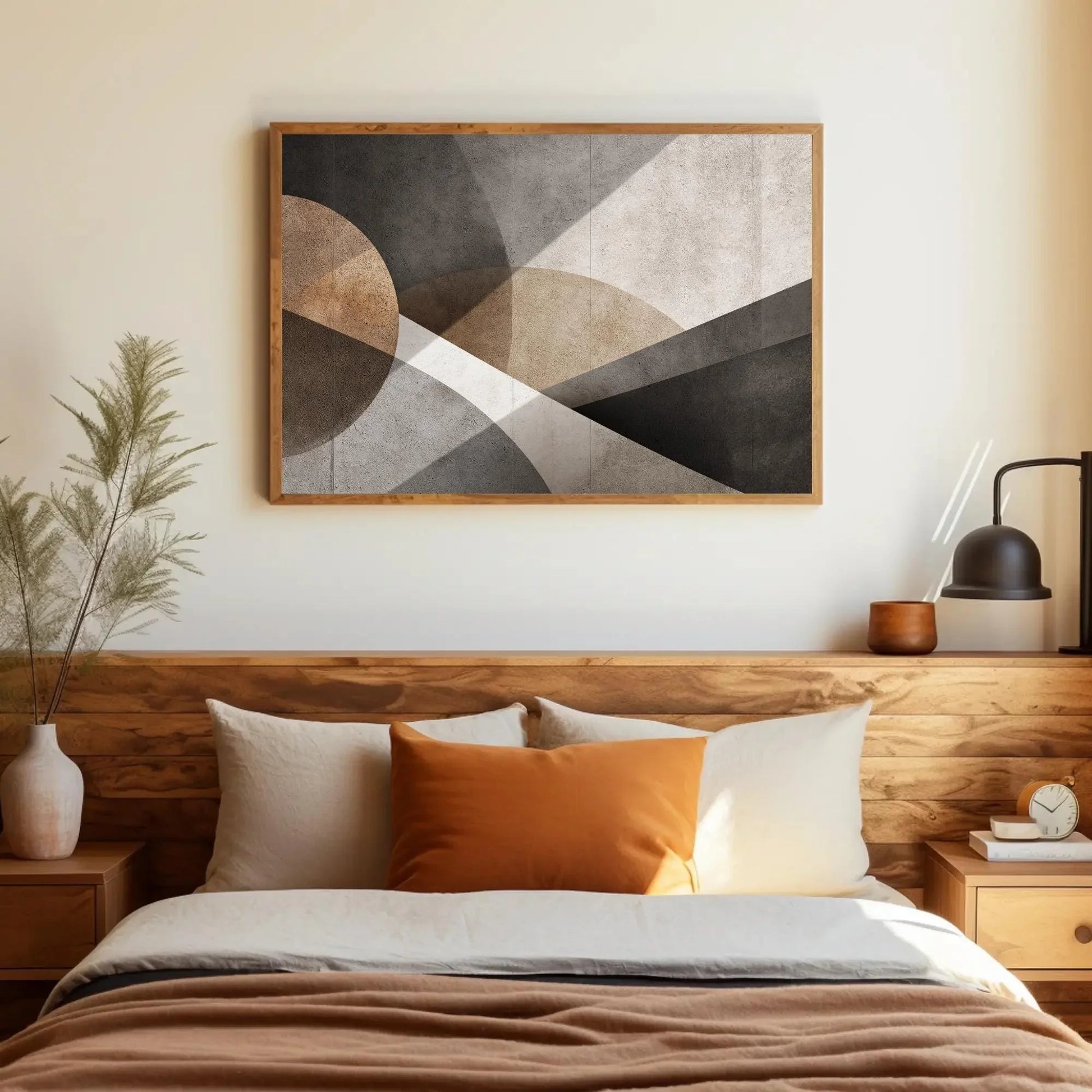 Geometric Abstract Art | Concrete Wall Decor Canvas | Brutalist Style Print | Modern Industrial Art for Office or Minimalist Home Wall Art – Canvas Print
