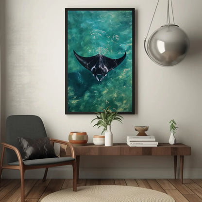 Manta Ray Oil Painting Canvas Print, Manta Ray Wall Art, Marine Wall Art, Fish painting, Fish Wall Art, Ocean Wall Decor, Beach house Canvas Wall Art – Canvas Print