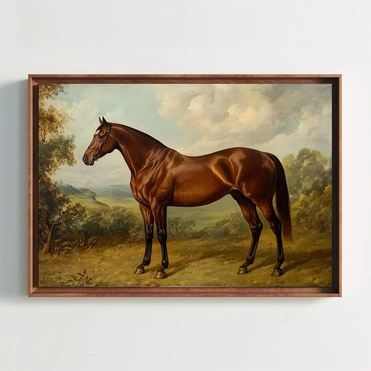 Vintage Horses Canvas Print, Equestrian Oil Painting, Moody Farmhouse Wall Art for Living Room or Rustic Home Decor Wall Art – Canvas Print