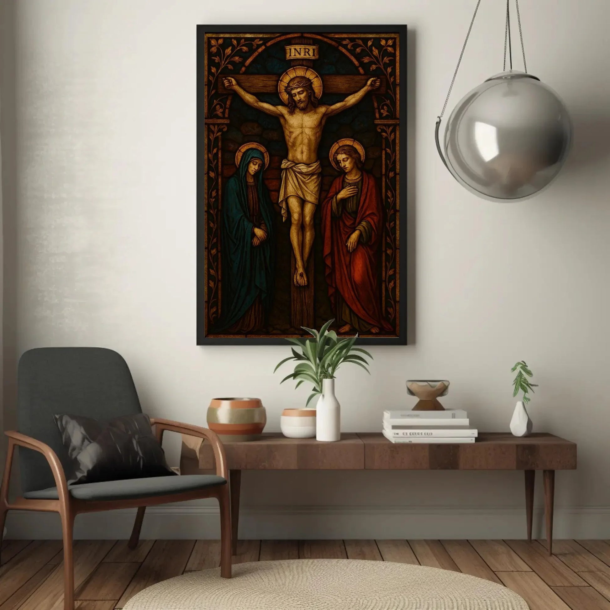 Jesus Crucifixion Painting | Catholic Wall Art Canvas | Christian Religious Decor | Good Friday and Easter Wall Art Wall Art – Canvas Print