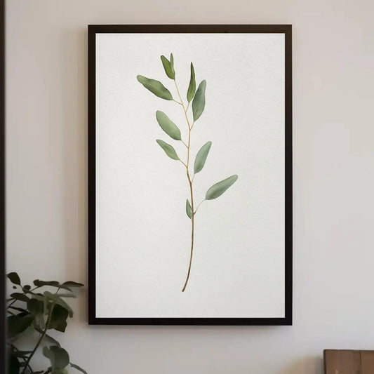 Minimalist Botanical Leaf Watercolor Print - Modern Greenery Canvas Wall Art - Tranquil Nature Decor for Living Room or Bedroom Wall Art – Canvas Print
