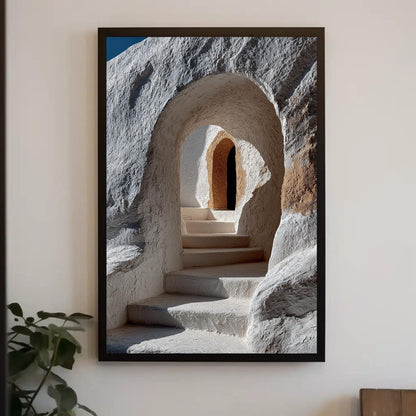 Textured Archway Canvas Print, Minimalist White Wall Art, Boho Mediterranean Decor, Sculptural Plaster Effect, Neutral Abstract Photography Wall Art – Canvas Print