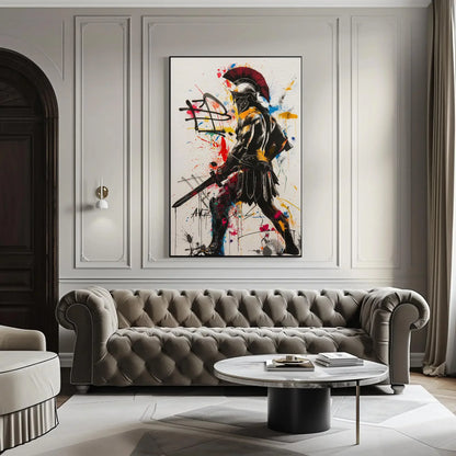 Greek warrior Graffiti Canvas Print, Warrior Wall Art, Game Room Decor, Man Cave Decor, Gift for him, Boys Room Decor, Spartans, Canvas Art Wall Art – Canvas Print