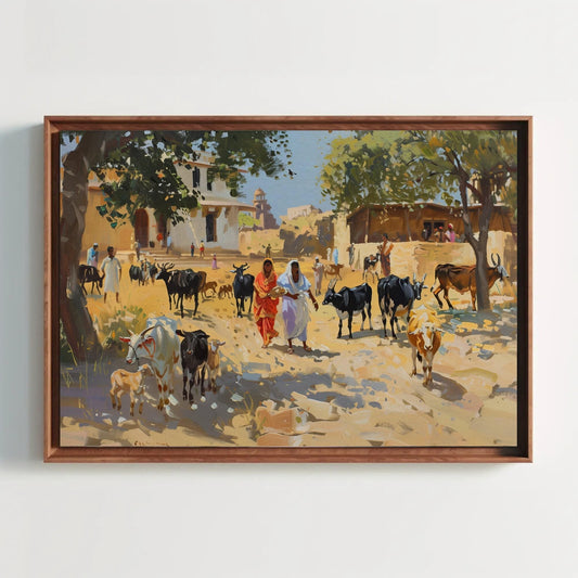 Indian Village Scene Painting