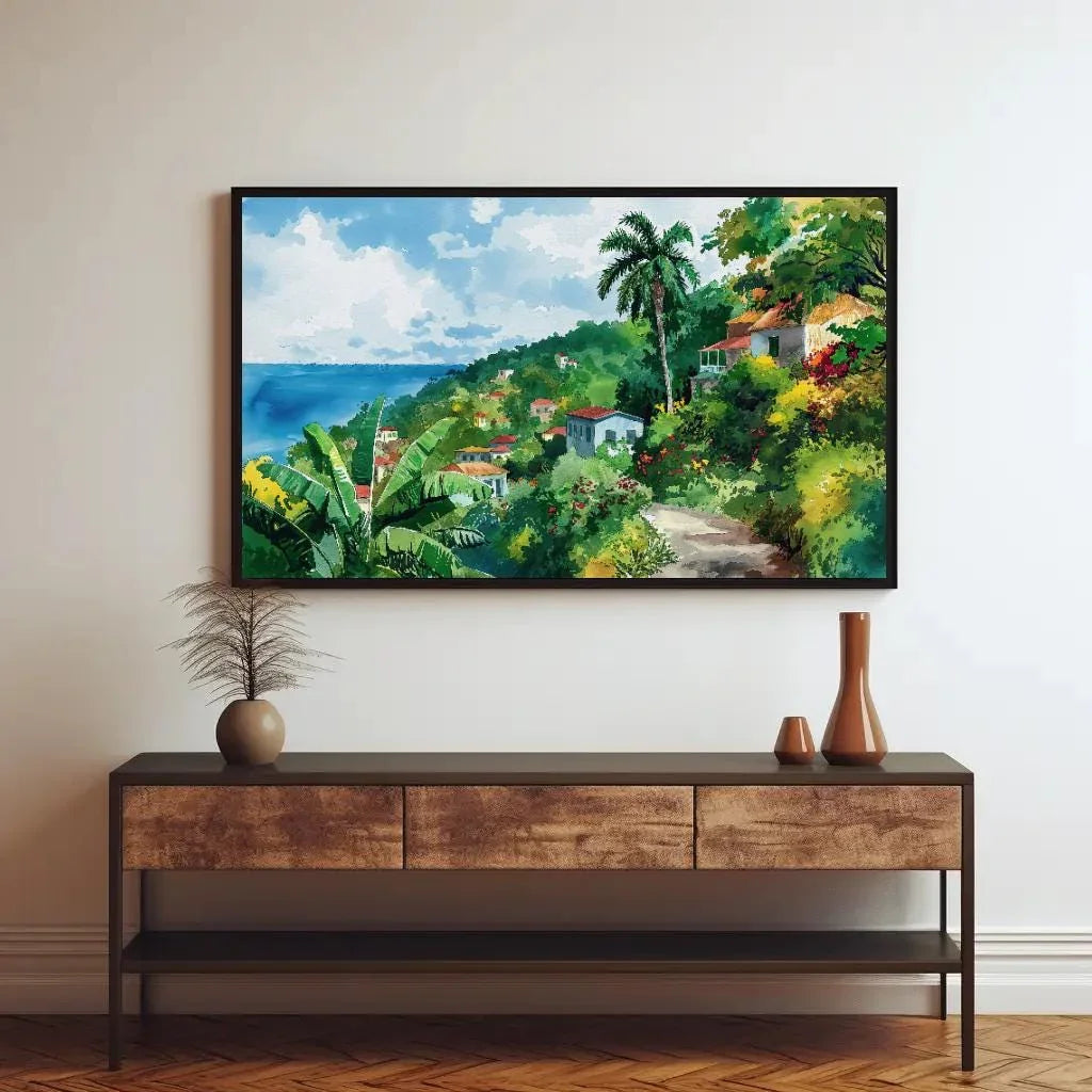 Jamaica Painting Large Wall art Caribbean Wall Art Jamaica Canvas Wall Decor Jamaican Art Ready To Hang Wall Art – Canvas Print