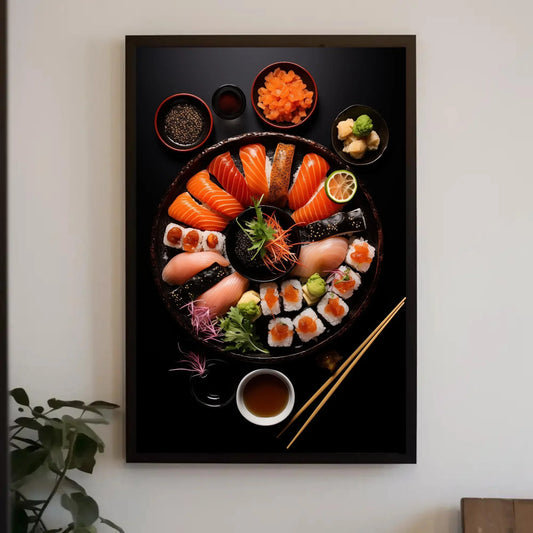 Sushi Wall Art for Japanese Restaurant, Canvas Painting, Framed Print, Modern and Asian Decor, Ready to Hang, Dining Area or Kitchen Wall Art – Canvas Print