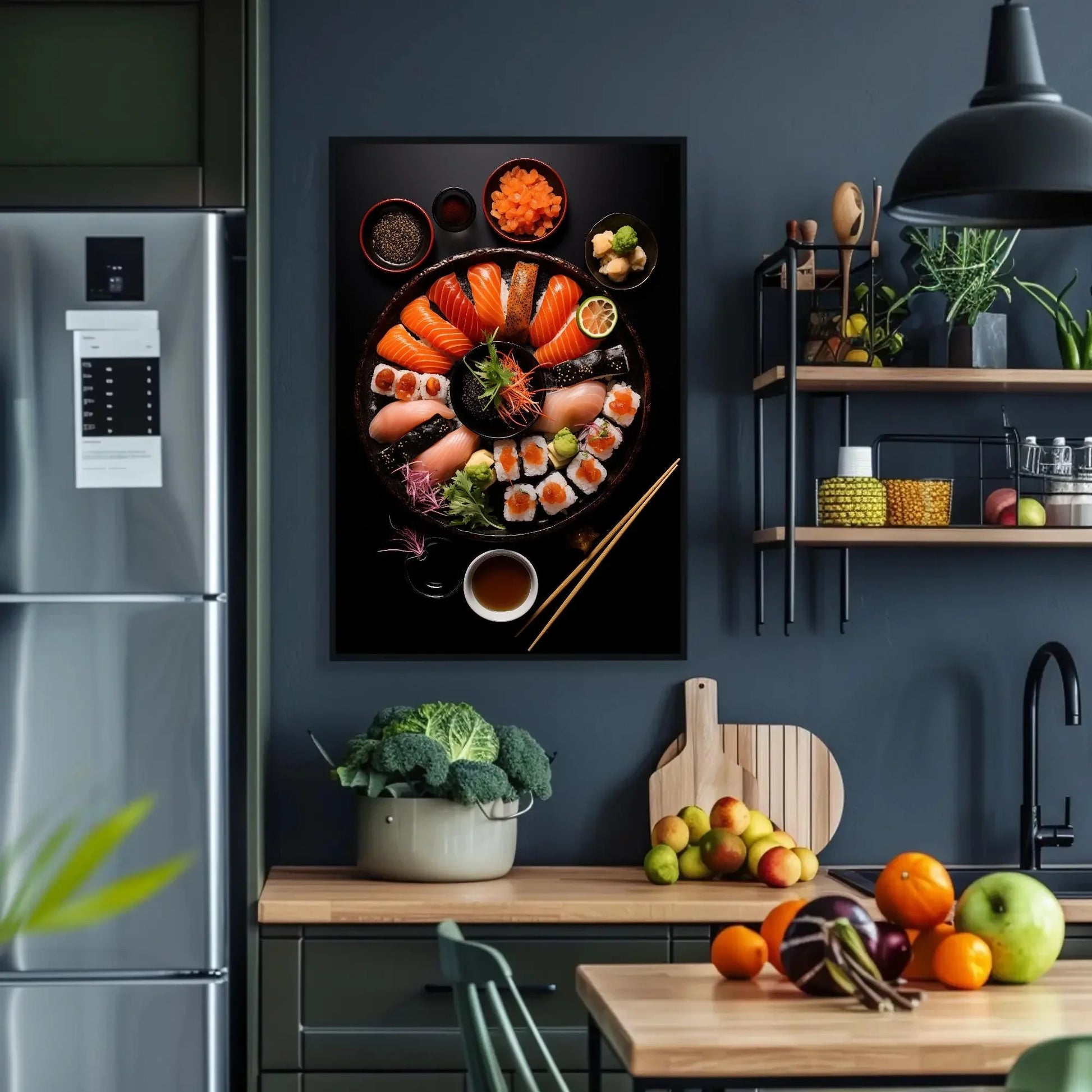 Sushi Wall Art for Japanese Restaurant, Canvas Painting, Framed Print, Modern and Asian Decor, Ready to Hang, Dining Area or Kitchen Wall Art – Canvas Print