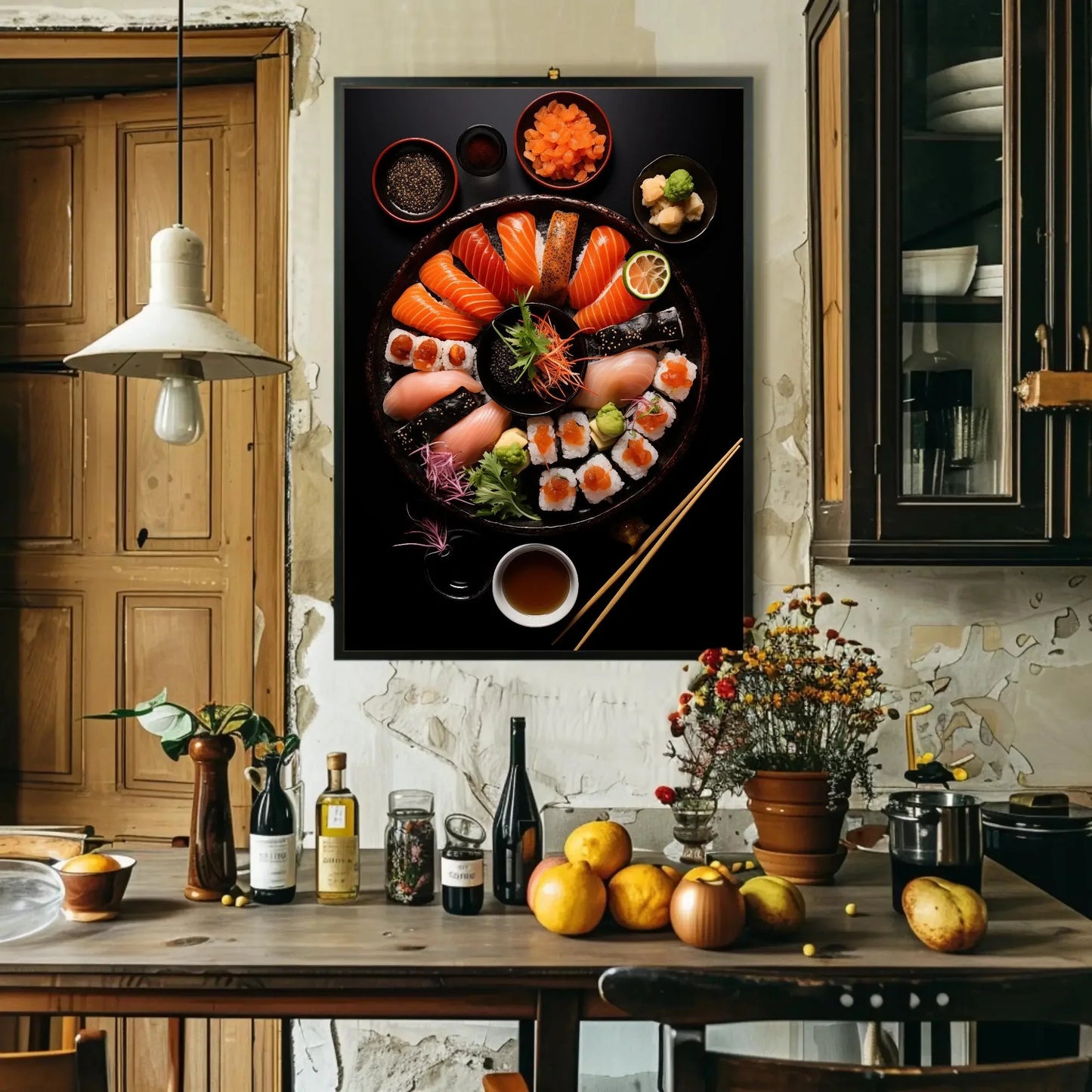 Sushi Wall Art for Japanese Restaurant, Canvas Painting, Framed Print, Modern and Asian Decor, Ready to Hang, Dining Area or Kitchen Wall Art – Canvas Print