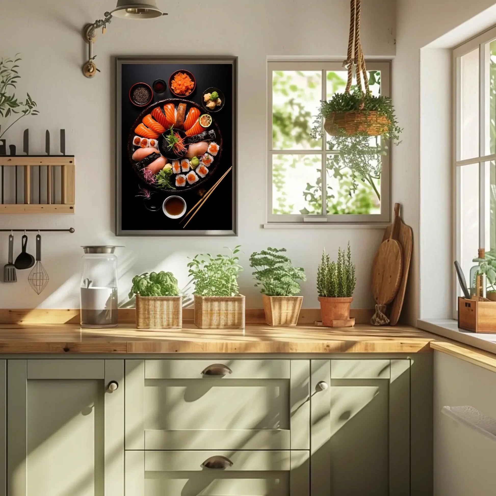 Sushi Wall Art for Japanese Restaurant, Canvas Painting, Framed Print, Modern and Asian Decor, Ready to Hang, Dining Area or Kitchen Wall Art – Canvas Print