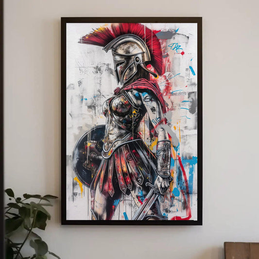 Greek female warrior Graffiti Canvas Print, Feminist Wall Art, Woman Power Wall Decor, Girl Power, Gift for her, Girls Room Decor, Spartans Wall Art – Canvas Print