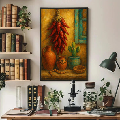 Southwestern Homestead Canvas Print | Rustic Chili Ristra Wall Art | Desert Kitchen Decor Wall Art – Canvas Print