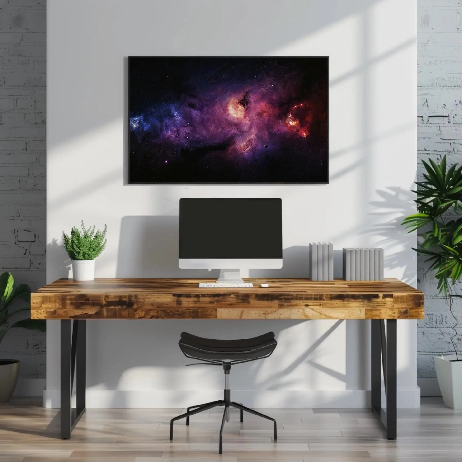 Purple Galaxy Nebula Space Canvas Print – Cosmic Star Cloud Universe Painting Wall Art for Astronomy Lovers and Sci Fi Room Decor Wall Art – Canvas Print