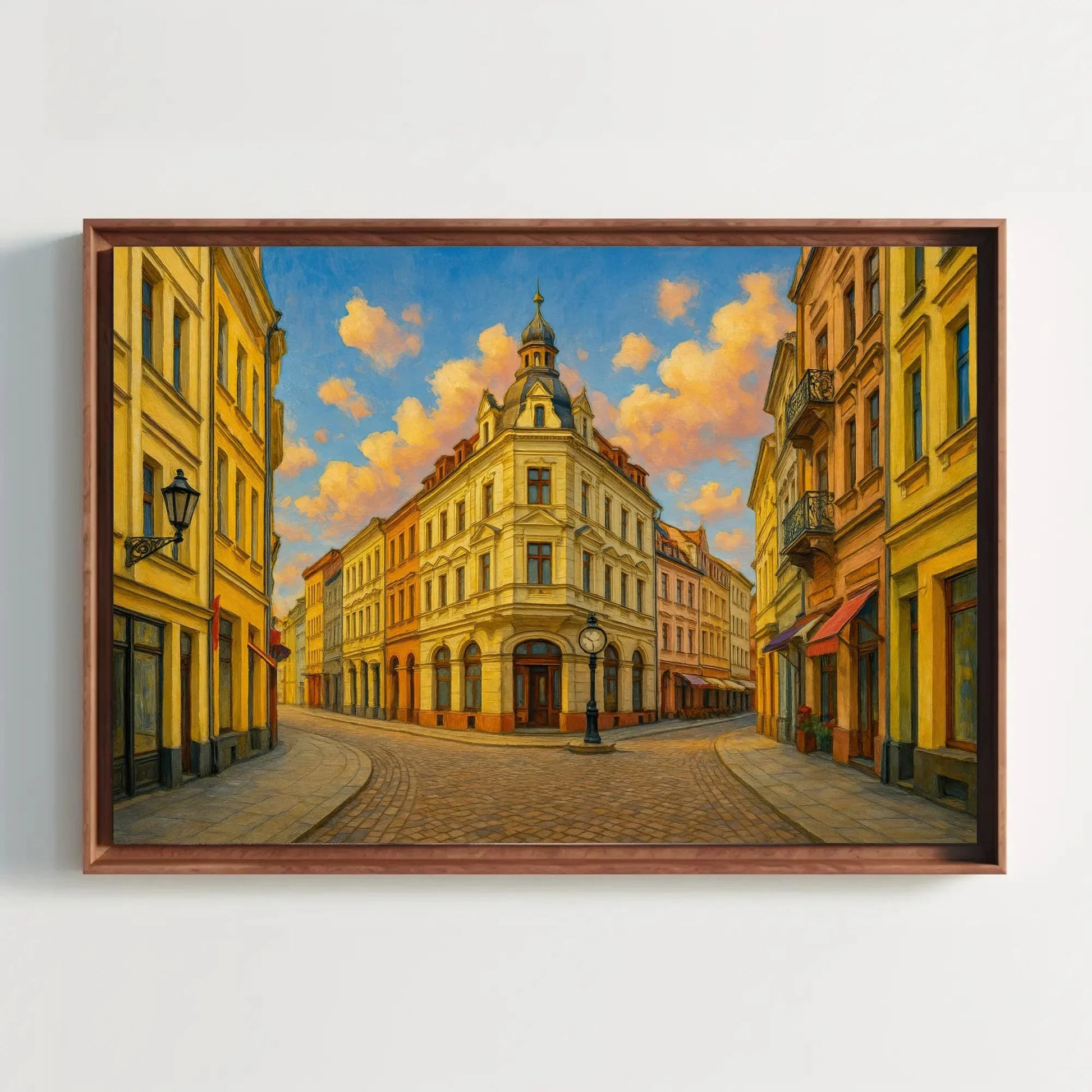 Kraków Poland Old Town Street Canvas Wall Art – Historic Ulica Kanonicza Painting with Classic European Architecture for Travel Decor Wall Art – Canvas Print