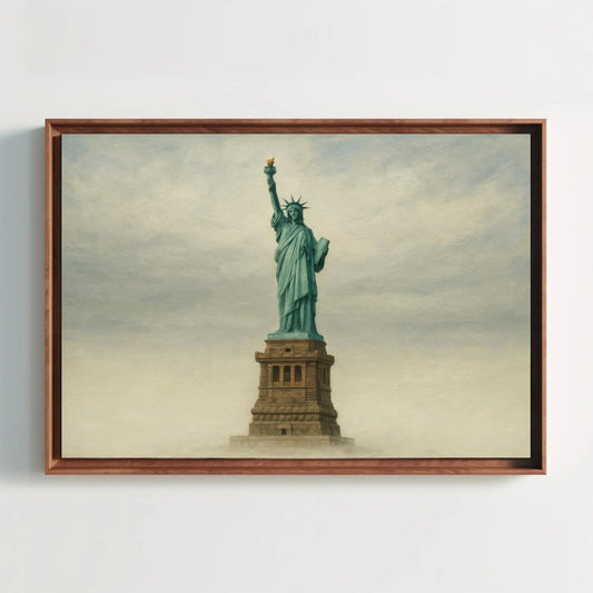 Statue of Liberty canvas painting wall art for patriotic living room or travel themed office decor with NYC landmark freedom print Wall Art – Canvas Print