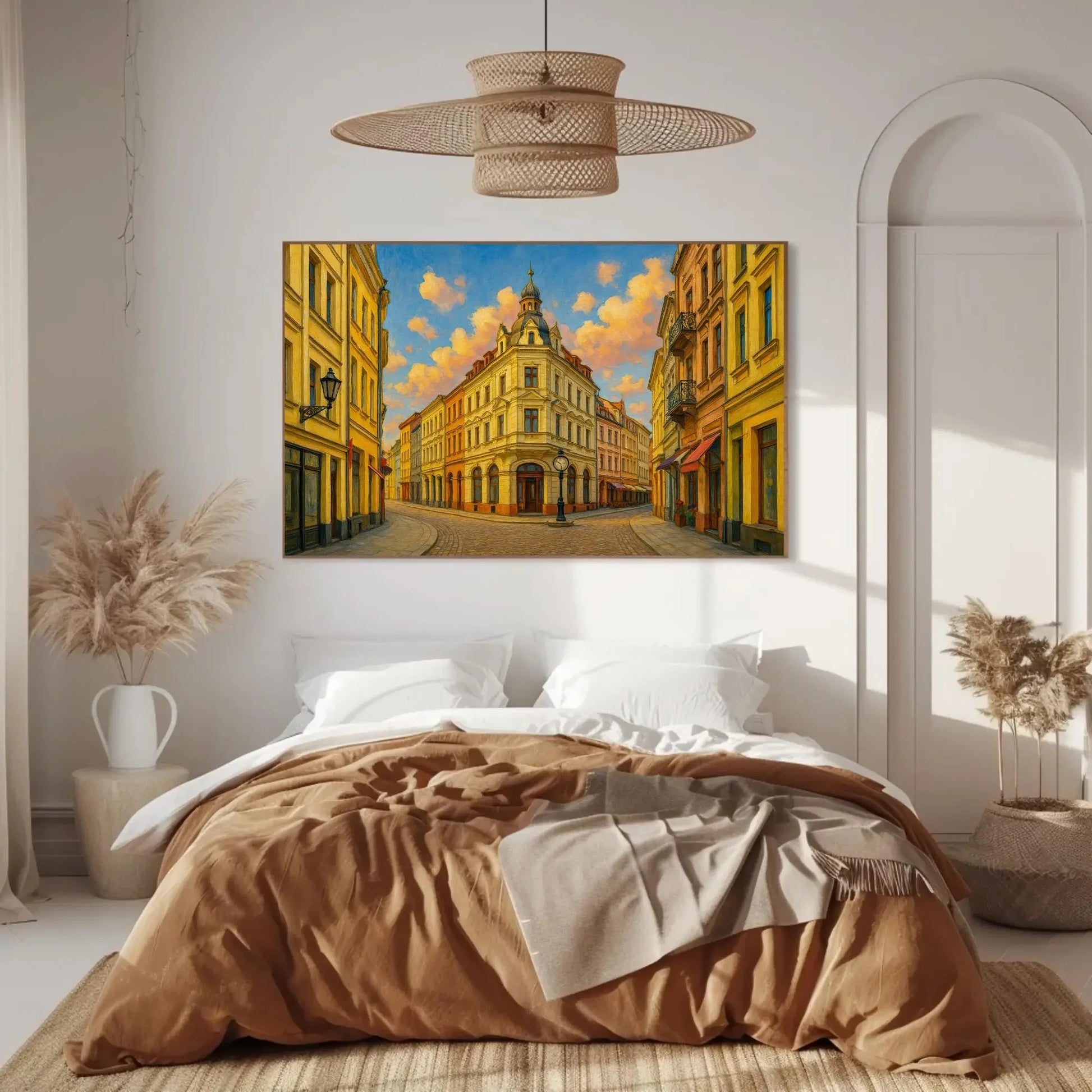 Kraków Poland Old Town Street Canvas Wall Art – Historic Ulica Kanonicza Painting with Classic European Architecture for Travel Decor Wall Art – Canvas Print