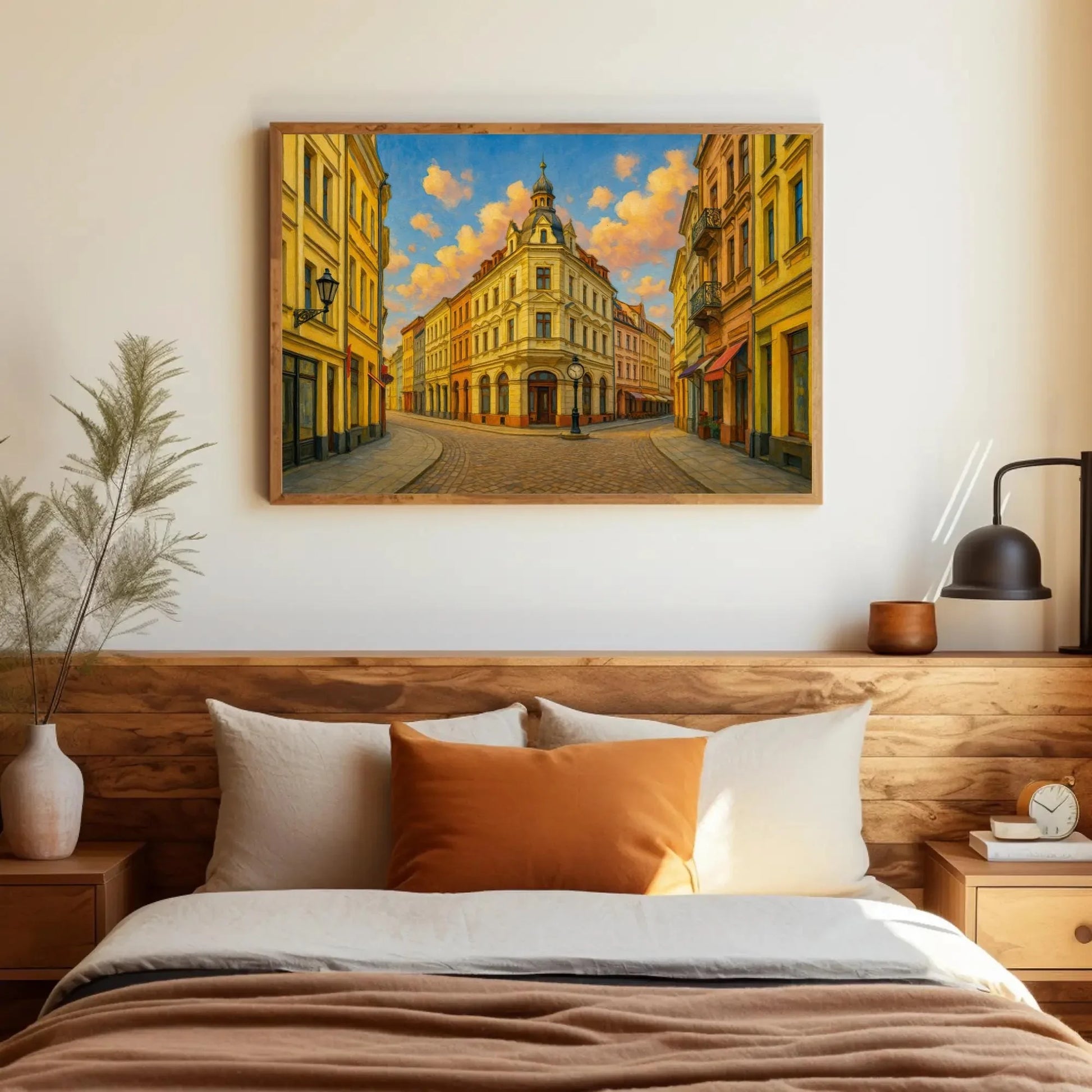 Kraków Poland Old Town Street Canvas Wall Art – Historic Ulica Kanonicza Painting with Classic European Architecture for Travel Decor Wall Art – Canvas Print