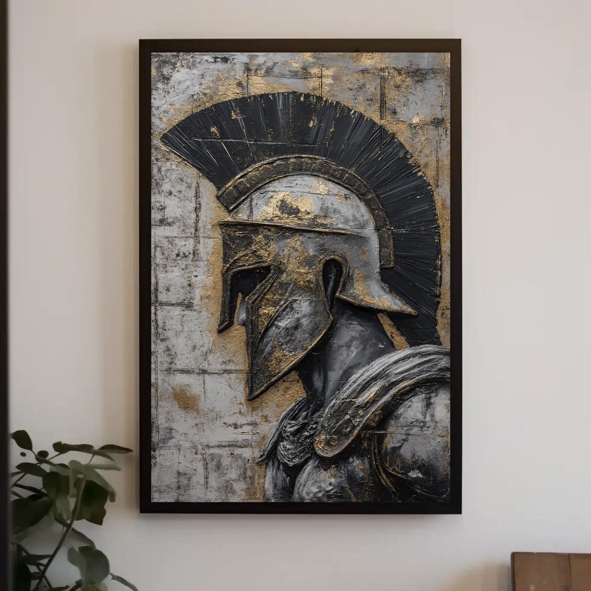 Spartan warrior Canvas Print, Abstract Wall Art, Game Room Decor, Man Cave Wall Art, Motivational Decor, Gym Wall Decor, Ready To Hang Wall Art – Canvas Print