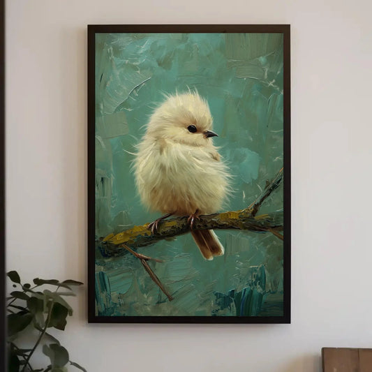 Bird on Branch Sage Green Canvas Print, Extra Large Wall Art, Minimalist Bird Painting, Nature Wall Decor for Living Room or Cottage Home Wall Art – Canvas Print
