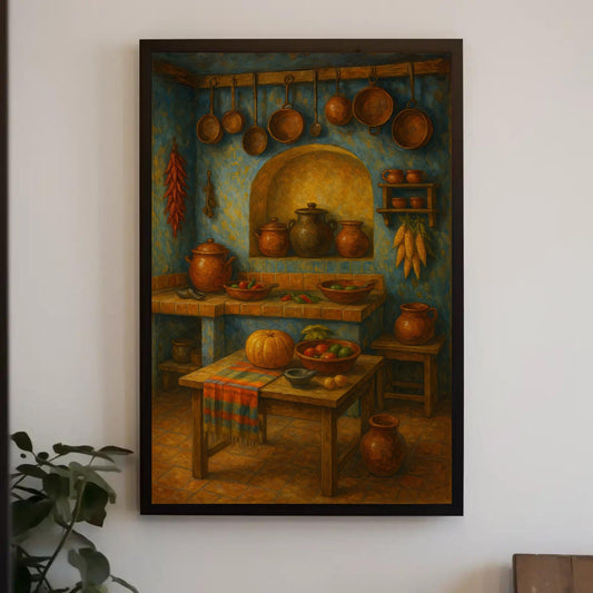 Rustic Mexican Kitchen Canvas Print