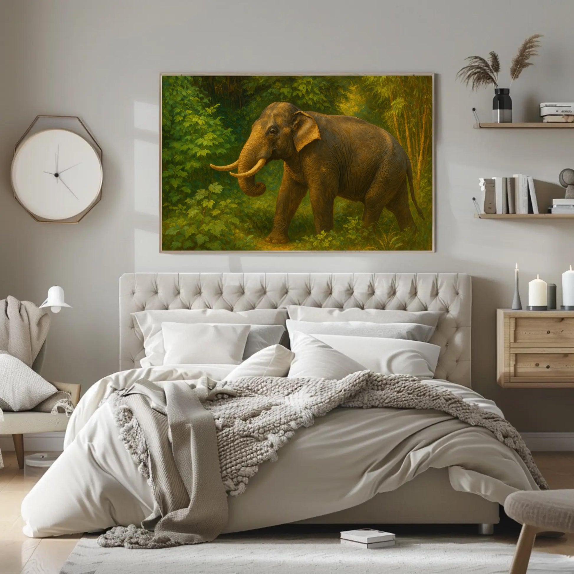 Indian Elephant Forest Scene