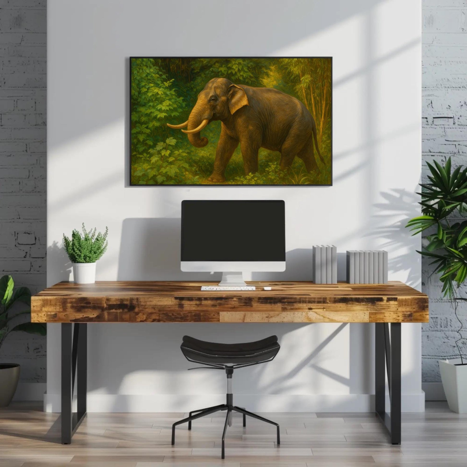 Indian Elephant Forest Scene