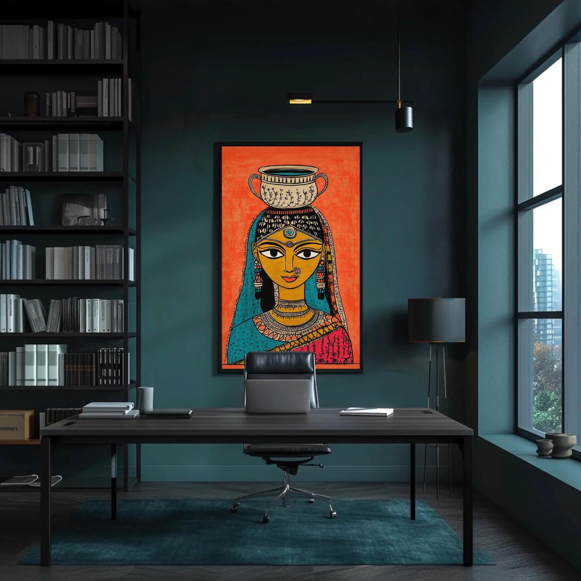 Indian Woman Modern Canvas Wall Art