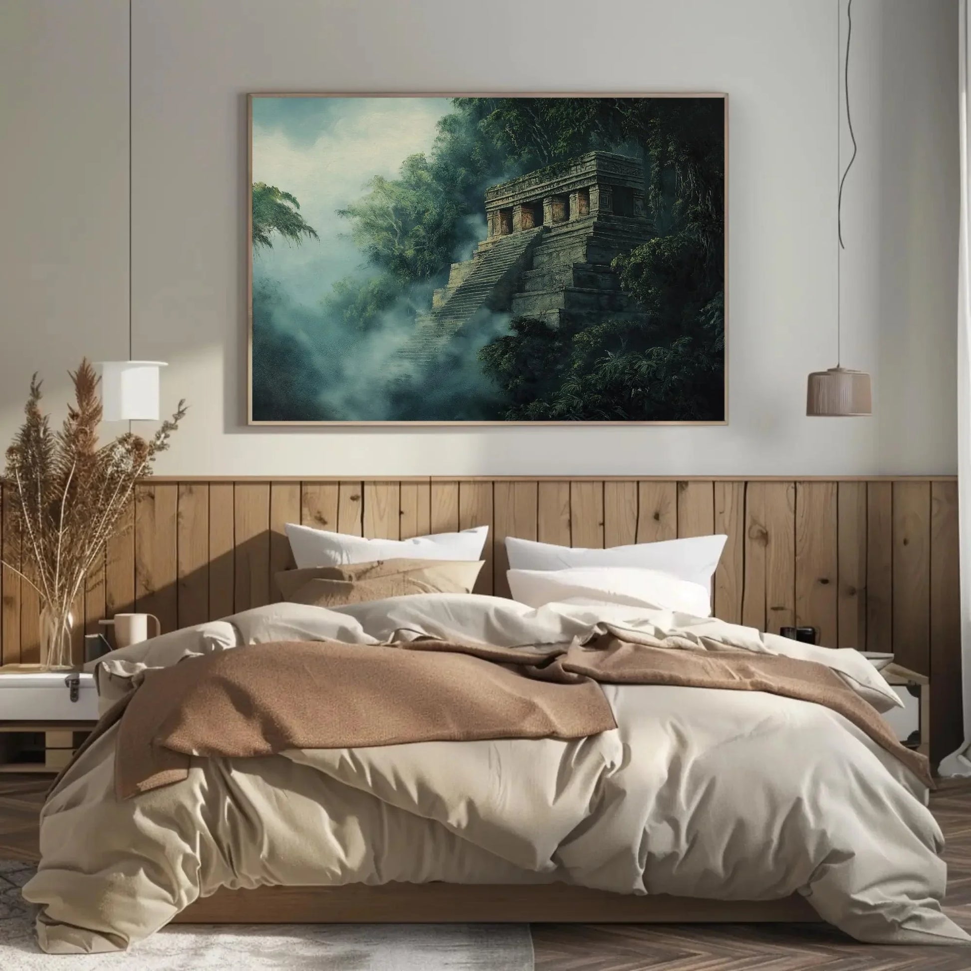 Jungle Ruins of Palenque Canvas Print | Ancient Mayan Wall Art | Mexican Jungle Landscape | Historic Palenque Decor | Ready to Hang Wall Art – Canvas Print