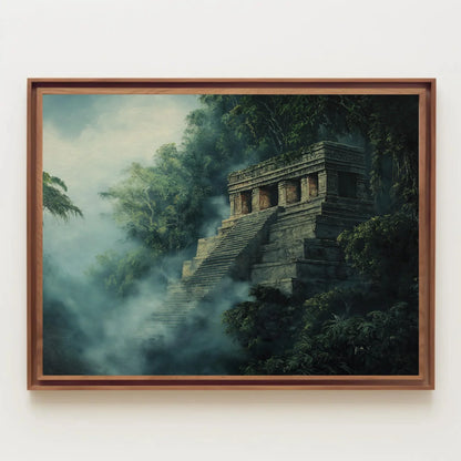 Jungle Ruins of Palenque Canvas Print | Ancient Mayan Wall Art | Mexican Jungle Landscape | Historic Palenque Decor | Ready to Hang Wall Art – Canvas Print