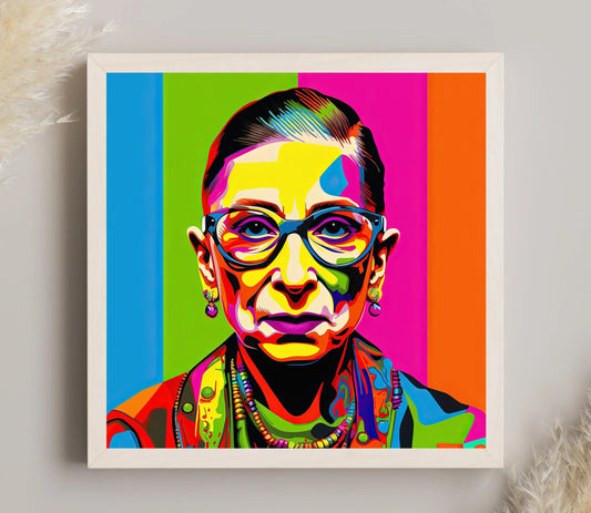 Ruth Bader Ginsburg Pop Art Canvas, Ruth Bader Ginsburg Framed Print, Ruth Bader Ginsburg Wall Art, Modern Art, Ready to Hang, Home Decor Wall Art – Canvas Print