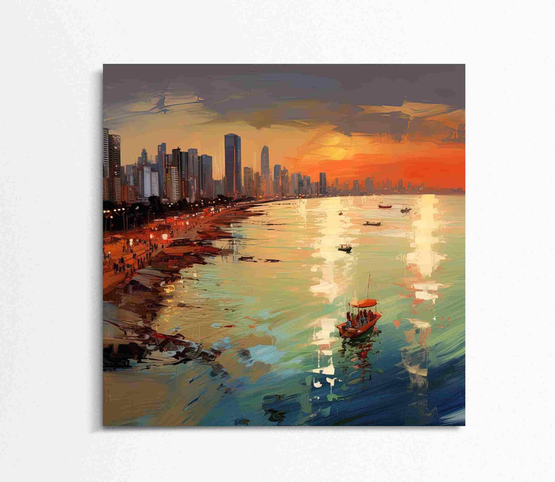 Mumbai Juhu Beach Framed Print, Mumbai Wall Art, India Wall Art, Mumbai Wall Art, Mumbai Poster, Ready to Hang, Home Decor Wall Art – Canvas Print