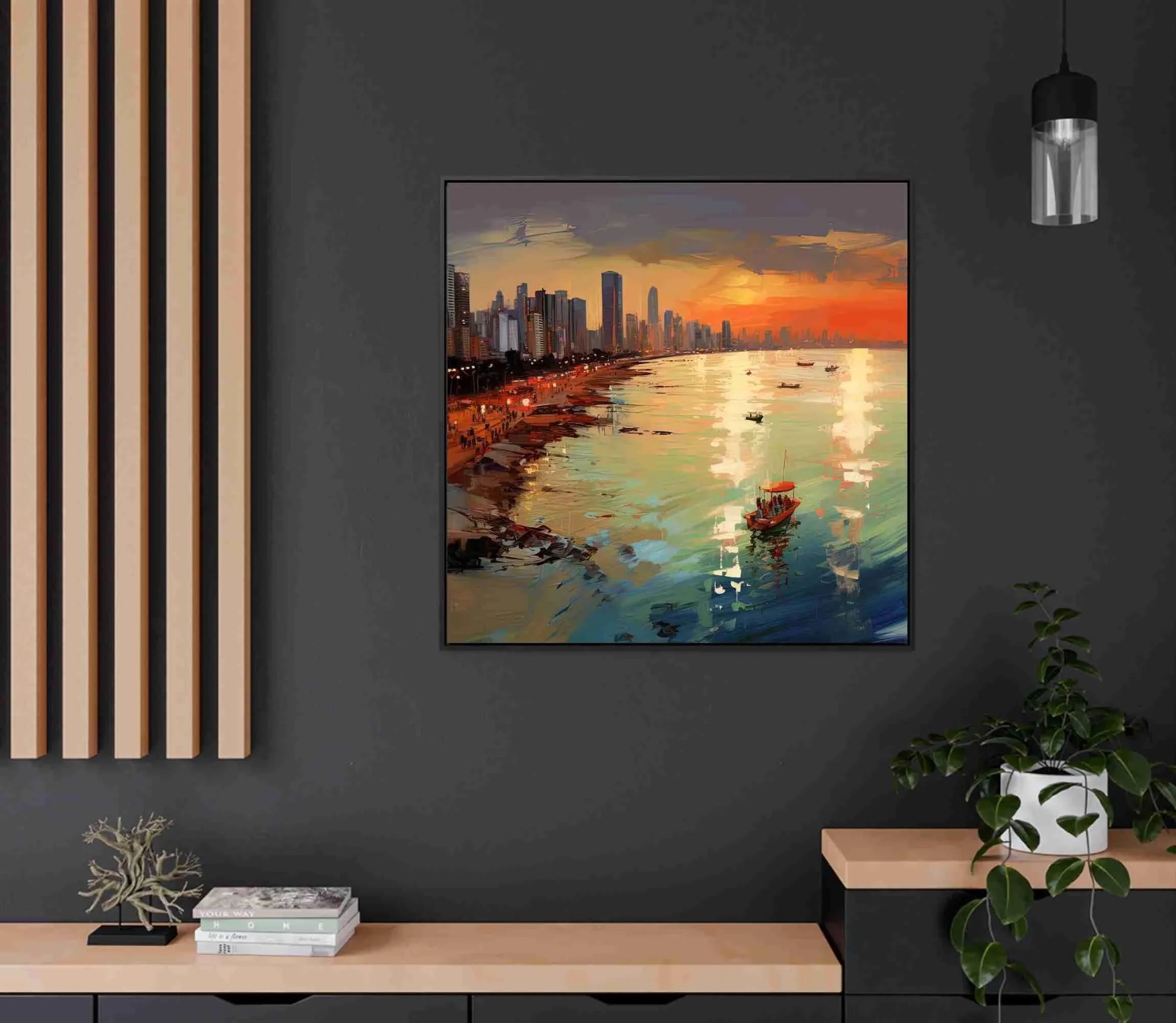 Mumbai Juhu Beach Framed Print, Mumbai Wall Art, India Wall Art, Mumbai Wall Art, Mumbai Poster, Ready to Hang, Home Decor Wall Art – Canvas Print